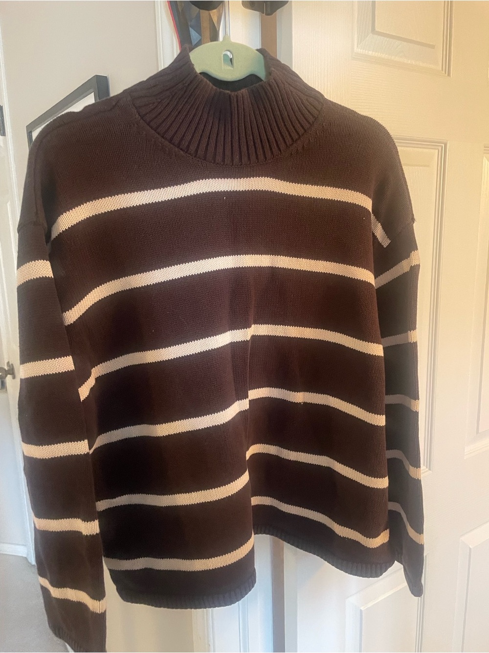 Gap Brown Striped Sweater with Cream Bands